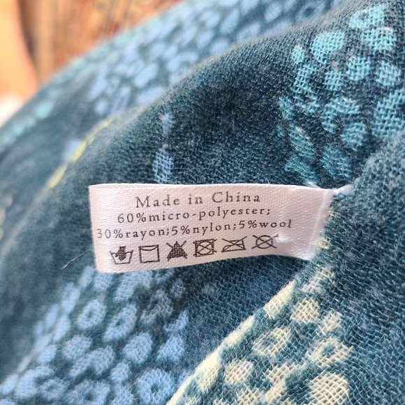 ROCKFLOWERPAPER Blue Leaf Print Scarf - Picture 5 of 5